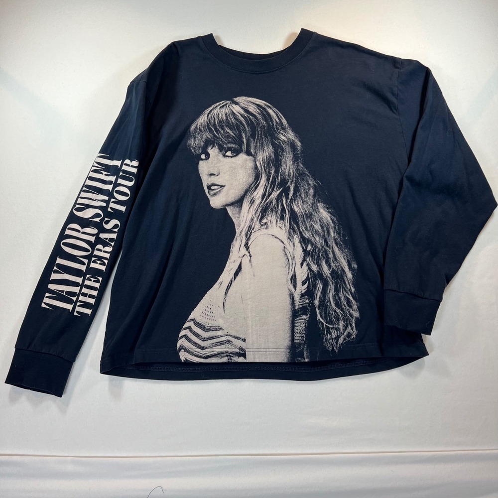 Taylor Swift The Eras Tour Long Sleeve Graphic Shirt Black XL Concert Merch